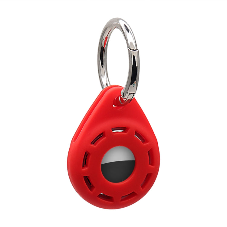 Silica Gel Anti-scratch Shockproof Protective Cover Soft Case with Keychain Ring Loop For AirTag(Red) - Key Chain Series by MOMAX | Online Shopping UK | buy2fix