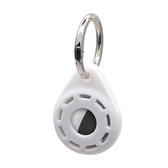 Silica Gel Anti-scratch Shockproof Protective Cover Soft Case with Keychain Ring Loop For AirTag 2nd Gen / AirTag 1st Gen(White)