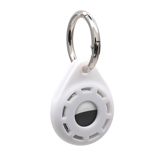 Silica Gel Anti-scratch Shockproof Protective Cover Soft Case with Keychain Ring Loop For AirTag(White) by MOMAX