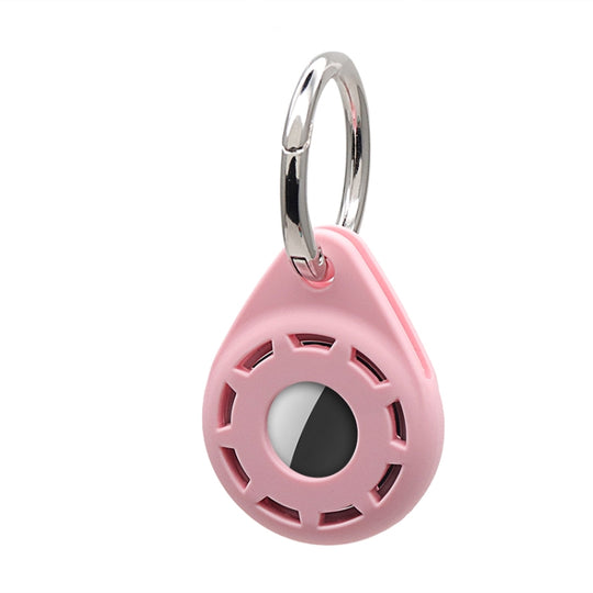 Silica Gel Anti-scratch Shockproof Protective Cover Soft Case with Keychain Ring Loop For AirTag 2nd Gen / AirTag 1st Gen(Pink)