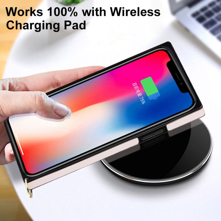 For iPhone XR Elegant Rhombic Pattern Microfiber Leather +TPU Shockproof Case with Crossbody Strap Chain(Pink) - More iPhone Cases by buy2fix | Online Shopping UK | buy2fix