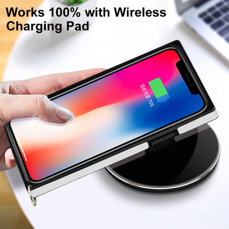 For iPhone 11 Elegant Rhombic Pattern Microfiber Leather +TPU Shockproof Case with Crossbody Strap Chain (White) - iPhone 11 Cases by buy2fix | Online Shopping UK | buy2fix