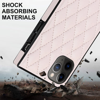For iPhone 11 Pro Max Elegant Rhombic Pattern Microfiber Leather +TPU Shockproof Case with Crossbody Strap Chain (Pink) - iPhone 11 Pro Max Cases by buy2fix | Online Shopping UK | buy2fix