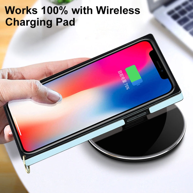 For iPhone 11 Pro Max Elegant Rhombic Pattern Microfiber Leather +TPU Shockproof Case with Crossbody Strap Chain (Blue) - iPhone 11 Pro Max Cases by buy2fix | Online Shopping UK | buy2fix