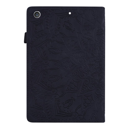 For iPad 10.2 2021 / 2020 / 2019 Calf Pattern Double Folding Design Embossed Leather Case with Holder & Card Slots & Pen Slot & Elastic Band(Black) - iPad 10.2 Cases by buy2fix | Online Shopping UK | buy2fix