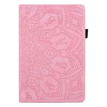 For iPad 10.2 2021 / 2020 / 2019 Calf Pattern Double Folding Design Embossed Leather Case with Holder & Card Slots & Pen Slot & Elastic Band(Pink) - iPad 10.2 Cases by buy2fix | Online Shopping UK | buy2fix
