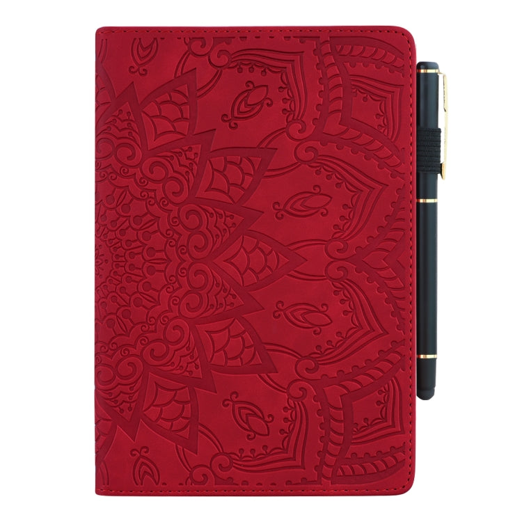 For iPad 4 & 3 & 2 Calf Pattern Double Folding Design Embossed Leather Case with Holder & Card Slots & Pen Slot & Elastic Band(Red) - iPad 4 & 3 & 2 Cases by buy2fix | Online Shopping UK | buy2fix