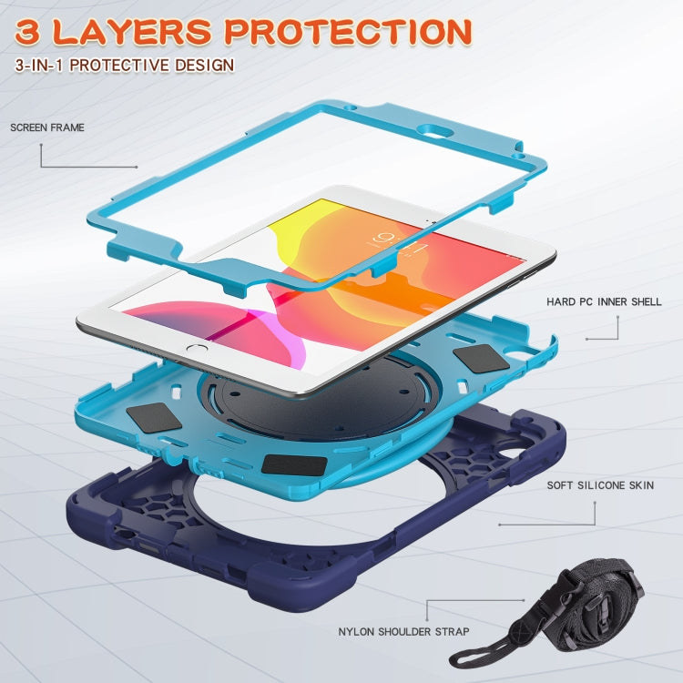 Silicone + PC Protective Case with Holder & Shoulder Strap For iPad mini 5 / 4(Navy Blue) - iPad mini (2019) / mini 5 Cases by buy2fix | Online Shopping UK | buy2fix