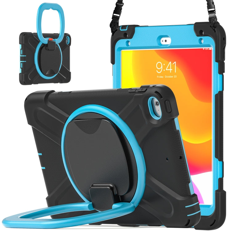 Silicone + PC Protective Case with Holder & Shoulder Strap For iPad mini 5 / 4(Black+Blue) - iPad mini (2019) / mini 5 Cases by buy2fix | Online Shopping UK | buy2fix