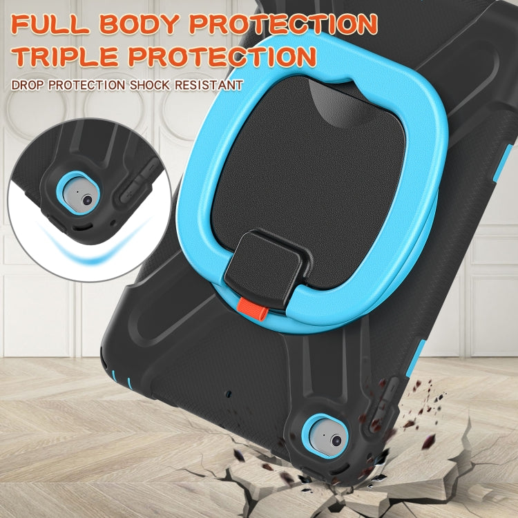 Silicone + PC Protective Case with Holder & Shoulder Strap For iPad mini 5 / 4(Black+Blue) - iPad mini (2019) / mini 5 Cases by buy2fix | Online Shopping UK | buy2fix