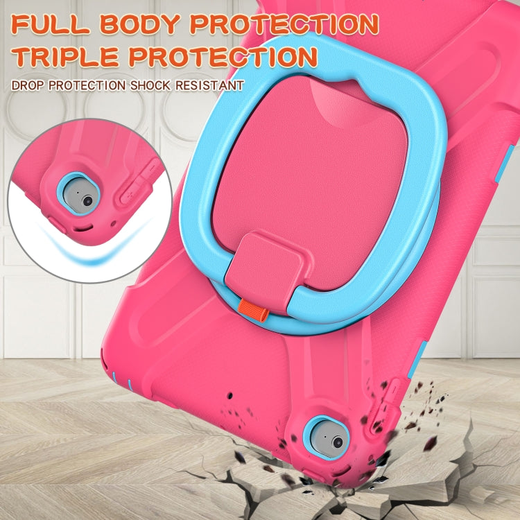 Silicone + PC Protective Case with Holder & Shoulder Strap For iPad mini 5 / 4(Rose Red+Blue) - iPad mini (2019) / mini 5 Cases by buy2fix | Online Shopping UK | buy2fix