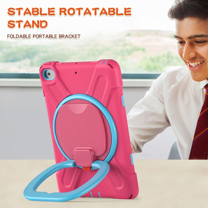Silicone + PC Protective Case with Holder & Shoulder Strap For iPad mini 5 / 4(Rose Red+Blue) - iPad mini (2019) / mini 5 Cases by buy2fix | Online Shopping UK | buy2fix