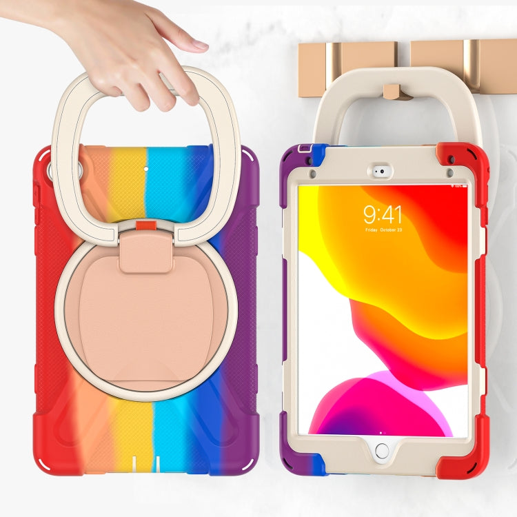 Silicone + PC Protective Case with Holder & Shoulder Strap For iPad mini 5 / 4(Rainbow Red) - iPad mini (2019) / mini 5 Cases by buy2fix | Online Shopping UK | buy2fix