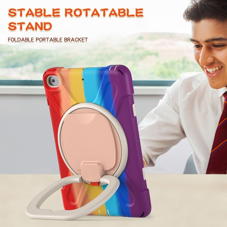 Silicone + PC Protective Case with Holder & Shoulder Strap For iPad mini 5 / 4(Rainbow Red) - iPad mini (2019) / mini 5 Cases by buy2fix | Online Shopping UK | buy2fix