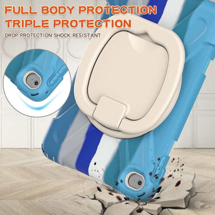 Silicone + PC Protective Case with Holder & Shoulder Strap For iPad mini 5 / 4(Rainbow Blue) - iPad mini (2019) / mini 5 Cases by buy2fix | Online Shopping UK | buy2fix