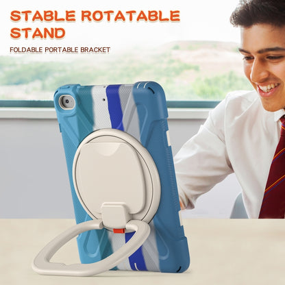 Silicone + PC Protective Case with Holder & Shoulder Strap For iPad mini 5 / 4(Rainbow Blue) - iPad mini (2019) / mini 5 Cases by buy2fix | Online Shopping UK | buy2fix