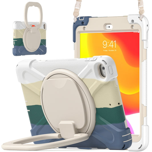 Silicone + PC Protective Case with Holder & Shoulder Strap For iPad mini 5 / 4(Rainbow Green) - iPad mini (2019) / mini 5 Cases by buy2fix | Online Shopping UK | buy2fix