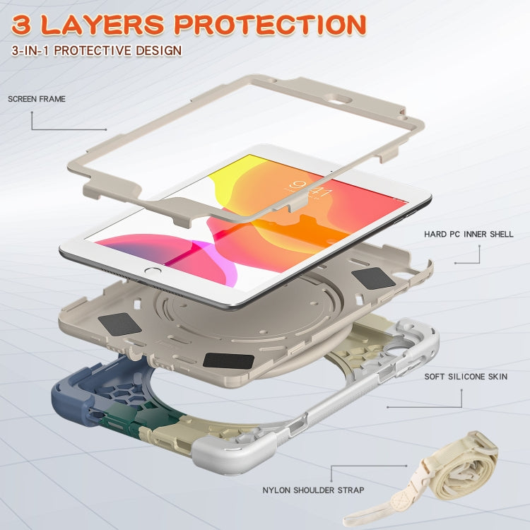 Silicone + PC Protective Case with Holder & Shoulder Strap For iPad mini 5 / 4(Rainbow Green) - iPad mini (2019) / mini 5 Cases by buy2fix | Online Shopping UK | buy2fix