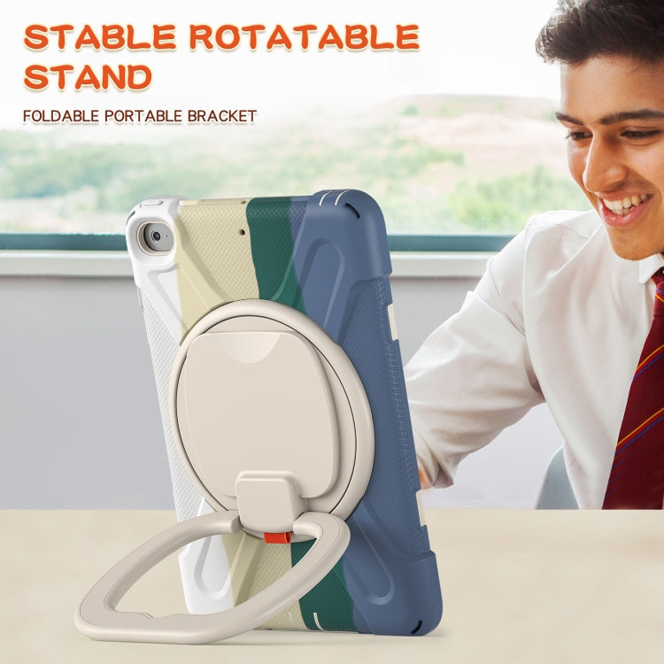 Silicone + PC Protective Case with Holder & Shoulder Strap For iPad mini 5 / 4(Rainbow Green) - iPad mini (2019) / mini 5 Cases by buy2fix | Online Shopping UK | buy2fix