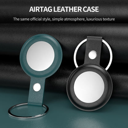 PU Leather Case Shockproof Anti-scratch Protective Cover with Keychain Ring Loop For AirTag(Light Blue) - Key Chain Series by MOMAX | Online Shopping UK | buy2fix