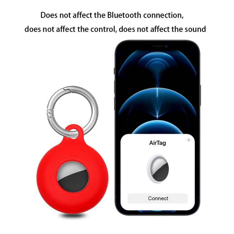 Dual-Side Hollow Anti-scratch Silicone Shockproof Protective Cover Case with Keychain Hook Loop For AirTag(Night Blue) - Key Chain Series by MOMAX | Online Shopping UK | buy2fix