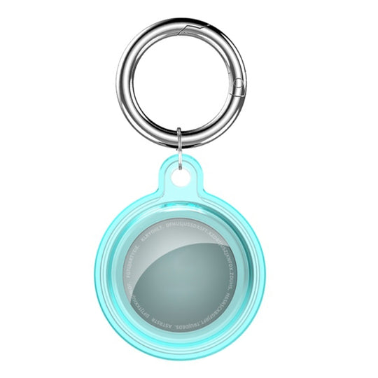 All-inclusive Clear Crystal Shockproof Protective Cover Case with Keychain Hook Loop For AirTag 2nd Gen / AirTag 1st Gen(Blue)