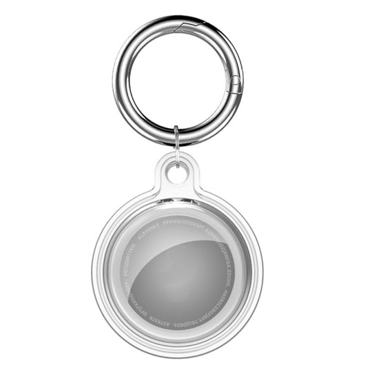 All-inclusive Clear Crystal Shockproof Protective Cover Case with Keychain Hook Loop For AirTag 2nd Gen / AirTag 1st Gen(Transparent)