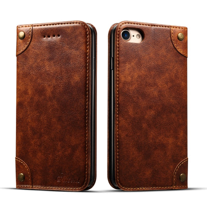 For iPhone SE 2022 / SE 2020 / 8 / 7 Baroque Simple Horizontal Flip Leather Case with Holder & Card Slots & Wallet(Light Brown) - iPhone SE 2022 / 2020 / 8 / 7 Cases by buy2fix | Online Shopping UK | buy2fix