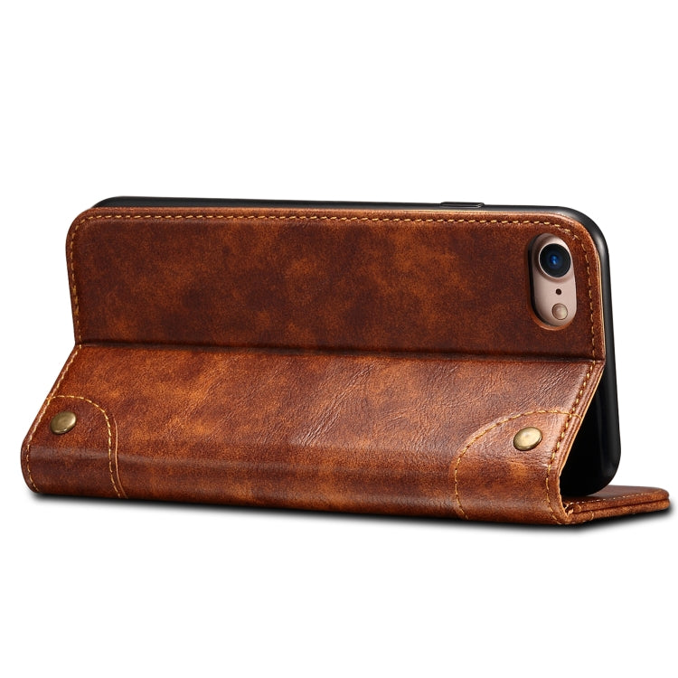 For iPhone SE 2022 / SE 2020 / 8 / 7 Baroque Simple Horizontal Flip Leather Case with Holder & Card Slots & Wallet(Light Brown) - iPhone SE 2022 / 2020 / 8 / 7 Cases by buy2fix | Online Shopping UK | buy2fix