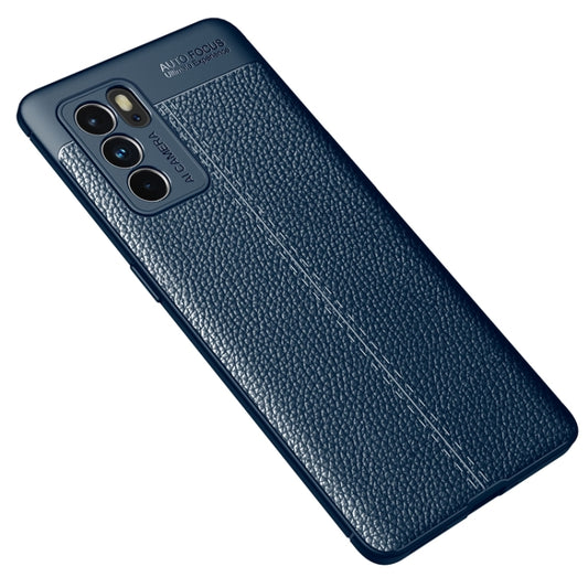 For OPPO Reno6 Pro 5G Litchi Texture TPU Shockproof Case(Blue) by buy2fix