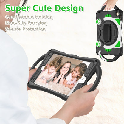 Cute Cat King Kids Shockproof Silicone Tablet Case with Holder & Shoulder Strap & Handle For iPad mini 5 / 4 / 3 / 2 /1(Black Green) - iPad mini (2019) / mini 5 Cases by buy2fix | Online Shopping UK | buy2fix