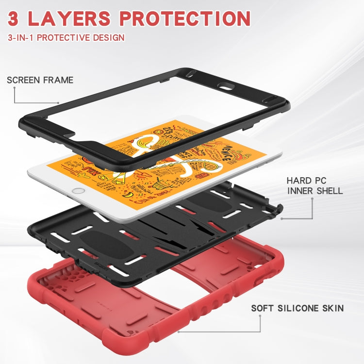 3-Layer Protection Screen Frame + PC + Silicone Shockproof Combination Case with Holder For iPad mini 5 / 4(Red+Black) - iPad mini (2019) / mini 5 Cases by buy2fix | Online Shopping UK | buy2fix
