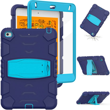 3-Layer Protection Screen Frame + PC + Silicone Shockproof Combination Case with Holder For iPad mini 5 / 4(NavyBlue + Blue) - iPad mini (2019) / mini 5 Cases by buy2fix | Online Shopping UK | buy2fix