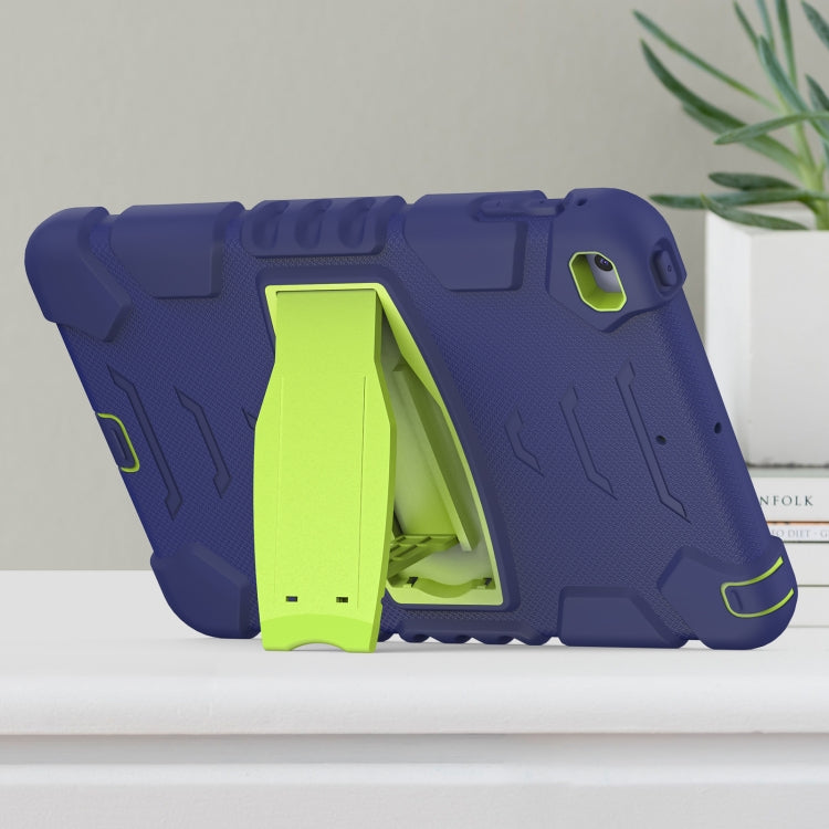 3-Layer Protection Screen Frame + PC + Silicone Shockproof Combination Case with Holder For iPad mini 5 / 4(Navy Blue + Lime) - iPad mini (2019) / mini 5 Cases by buy2fix | Online Shopping UK | buy2fix