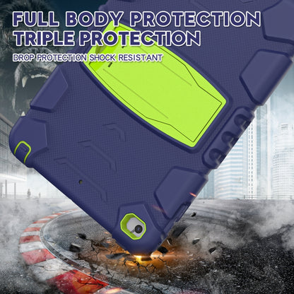 3-Layer Protection Screen Frame + PC + Silicone Shockproof Combination Case with Holder For iPad mini 5 / 4(Navy Blue + Lime) - iPad mini (2019) / mini 5 Cases by buy2fix | Online Shopping UK | buy2fix