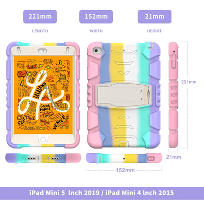 3-Layer Protection Screen Frame + PC + Silicone Shockproof Combination Case with Holder For iPad mini 5 / 4(Colorful Pink) - iPad mini (2019) / mini 5 Cases by buy2fix | Online Shopping UK | buy2fix
