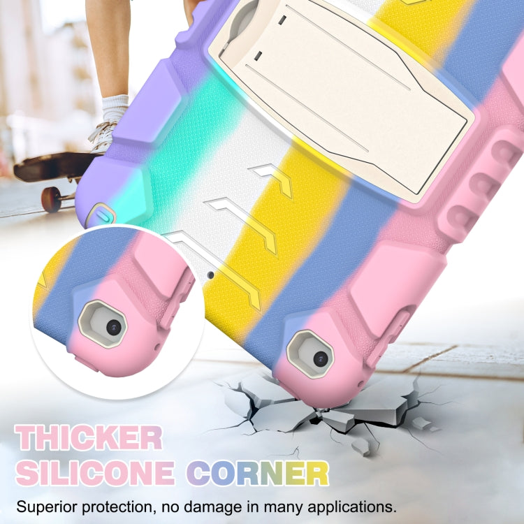 3-Layer Protection Screen Frame + PC + Silicone Shockproof Combination Case with Holder For iPad mini 5 / 4(Colorful Pink) - iPad mini (2019) / mini 5 Cases by buy2fix | Online Shopping UK | buy2fix