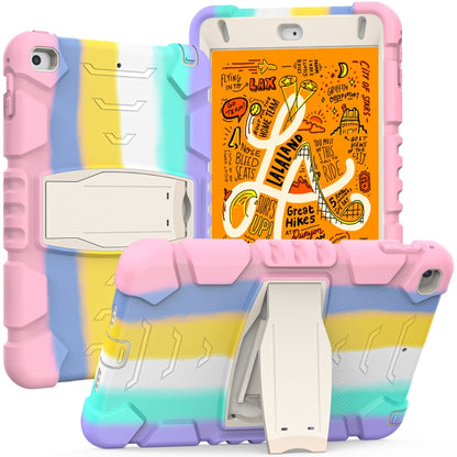 3-Layer Protection Screen Frame + PC + Silicone Shockproof Combination Case with Holder For iPad mini 5 / 4(Colorful Pink) - iPad mini (2019) / mini 5 Cases by buy2fix | Online Shopping UK | buy2fix