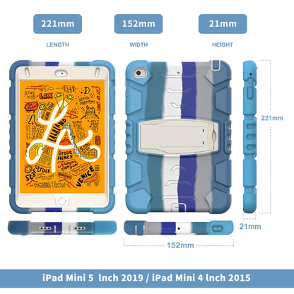 3-Layer Protection Screen Frame + PC + Silicone Shockproof Combination Case with Holder For iPad mini 5 / 4(Colorful Blue) - iPad mini (2019) / mini 5 Cases by buy2fix | Online Shopping UK | buy2fix