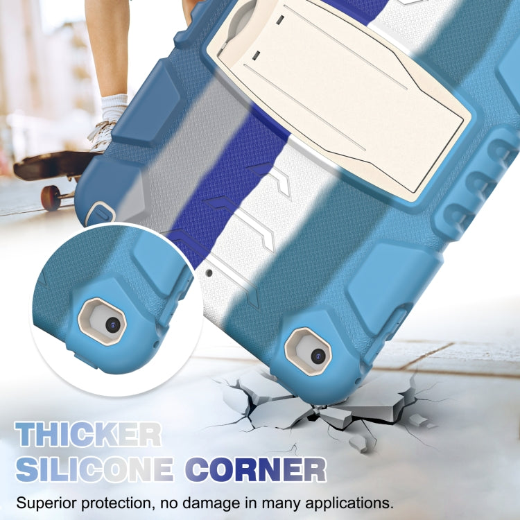 3-Layer Protection Screen Frame + PC + Silicone Shockproof Combination Case with Holder For iPad mini 5 / 4(Colorful Blue) - iPad mini (2019) / mini 5 Cases by buy2fix | Online Shopping UK | buy2fix