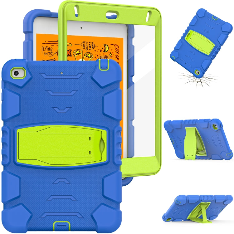 3-Layer Protection Screen Frame + PC + Silicone Shockproof Combination Case with Holder For iPad mini 5 / 4(Blue+Lime) - iPad mini (2019) / mini 5 Cases by buy2fix | Online Shopping UK | buy2fix