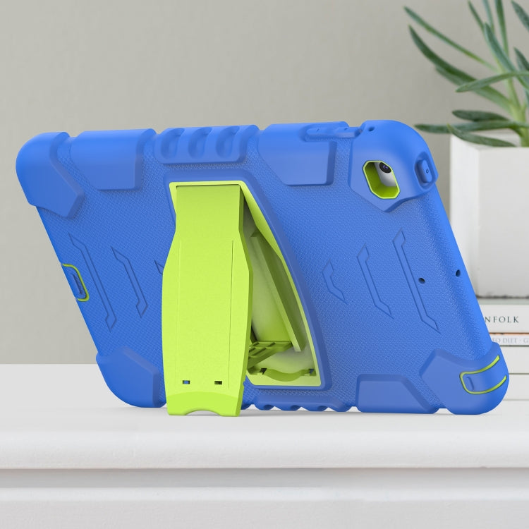 3-Layer Protection Screen Frame + PC + Silicone Shockproof Combination Case with Holder For iPad mini 5 / 4(Blue+Lime) - iPad mini (2019) / mini 5 Cases by buy2fix | Online Shopping UK | buy2fix