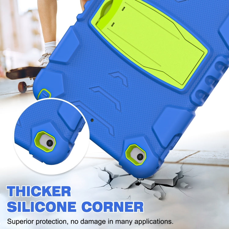 3-Layer Protection Screen Frame + PC + Silicone Shockproof Combination Case with Holder For iPad mini 5 / 4(Blue+Lime) - iPad mini (2019) / mini 5 Cases by buy2fix | Online Shopping UK | buy2fix