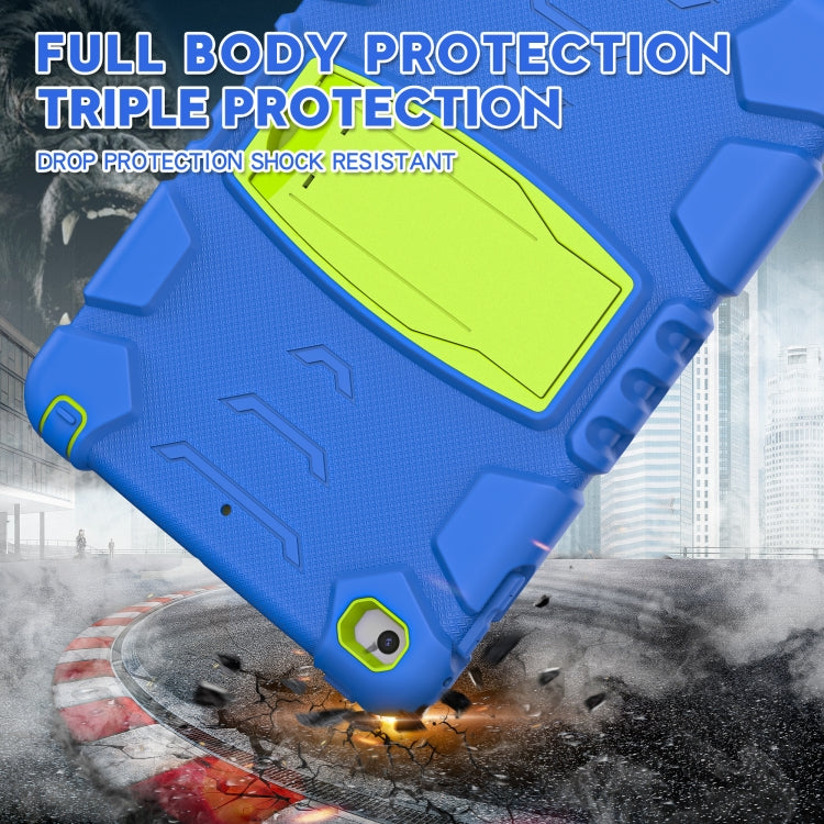 3-Layer Protection Screen Frame + PC + Silicone Shockproof Combination Case with Holder For iPad mini 5 / 4(Blue+Lime) - iPad mini (2019) / mini 5 Cases by buy2fix | Online Shopping UK | buy2fix