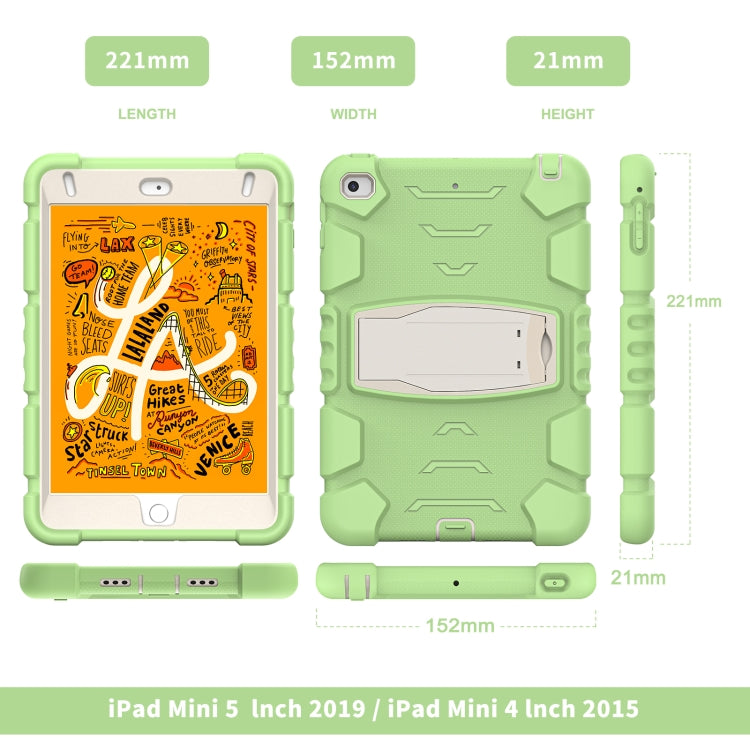 3-Layer Protection Screen Frame + PC + Silicone Shockproof Combination Case with Holder For iPad mini 5 / 4(Matcha Green) - iPad mini (2019) / mini 5 Cases by buy2fix | Online Shopping UK | buy2fix