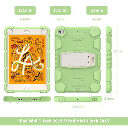 3-Layer Protection Screen Frame + PC + Silicone Shockproof Combination Case with Holder For iPad mini 5 / 4(Matcha Green) - iPad mini (2019) / mini 5 Cases by buy2fix | Online Shopping UK | buy2fix