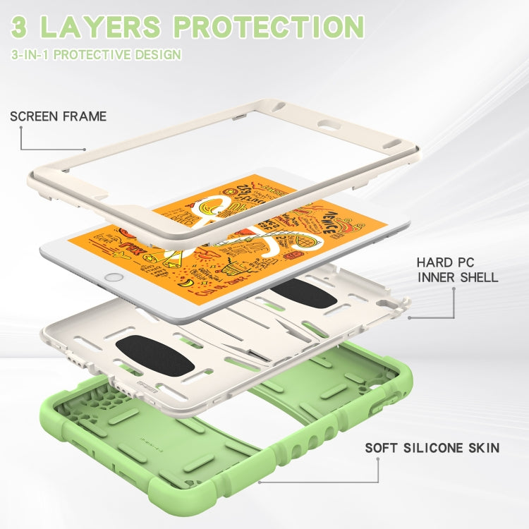 3-Layer Protection Screen Frame + PC + Silicone Shockproof Combination Case with Holder For iPad mini 5 / 4(Matcha Green) - iPad mini (2019) / mini 5 Cases by buy2fix | Online Shopping UK | buy2fix