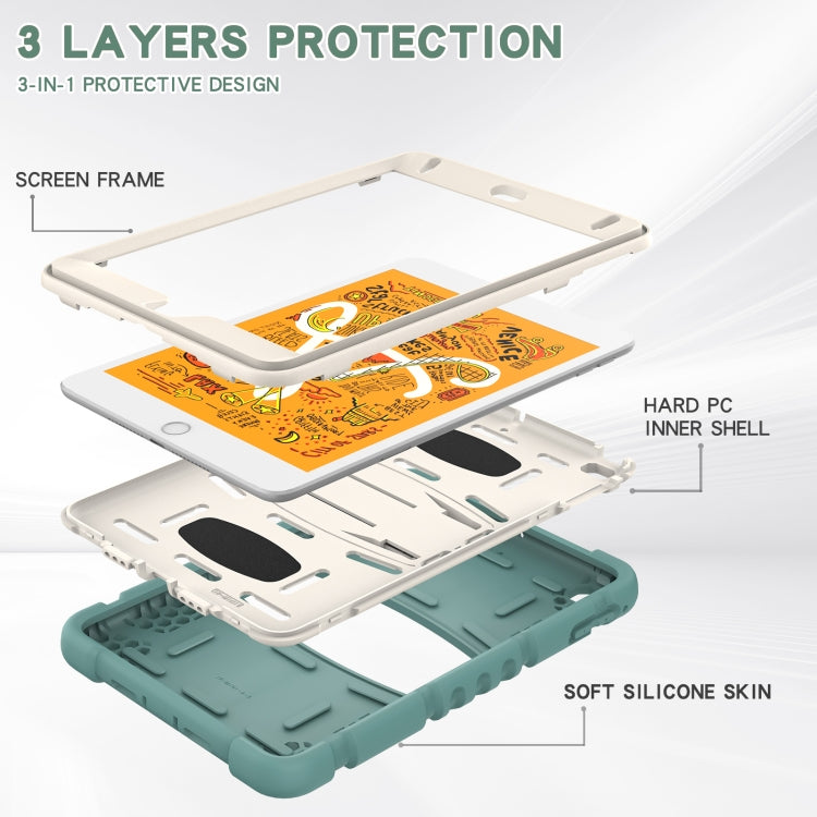 3-Layer Protection Screen Frame + PC + Silicone Shockproof Combination Case with Holder For iPad mini 5 / 4(Emerald Green) - iPad mini (2019) / mini 5 Cases by buy2fix | Online Shopping UK | buy2fix