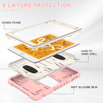 3-Layer Protection Screen Frame + PC + Silicone Shockproof Combination Case with Holder For iPad mini 5 / 4(Cherry Blossoms Pink) - iPad mini (2019) / mini 5 Cases by buy2fix | Online Shopping UK | buy2fix