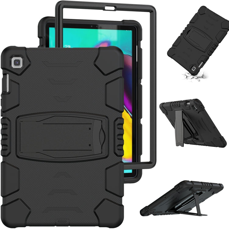 3-Layer Protection Screen Frame + PC + Silicone Shockproof Combination Case with Holder For Samsung Galaxy Tab S5e T720(Black) - Tab S5E 10.5 T720 / T725 by buy2fix | Online Shopping UK | buy2fix